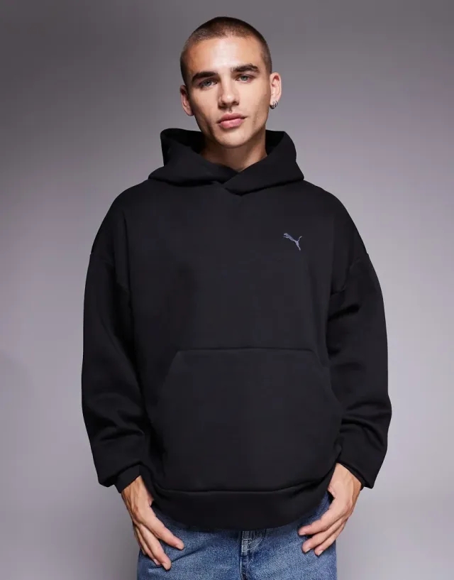 PUMA Wardrobe Ess Boxy Hoodie Men, Black