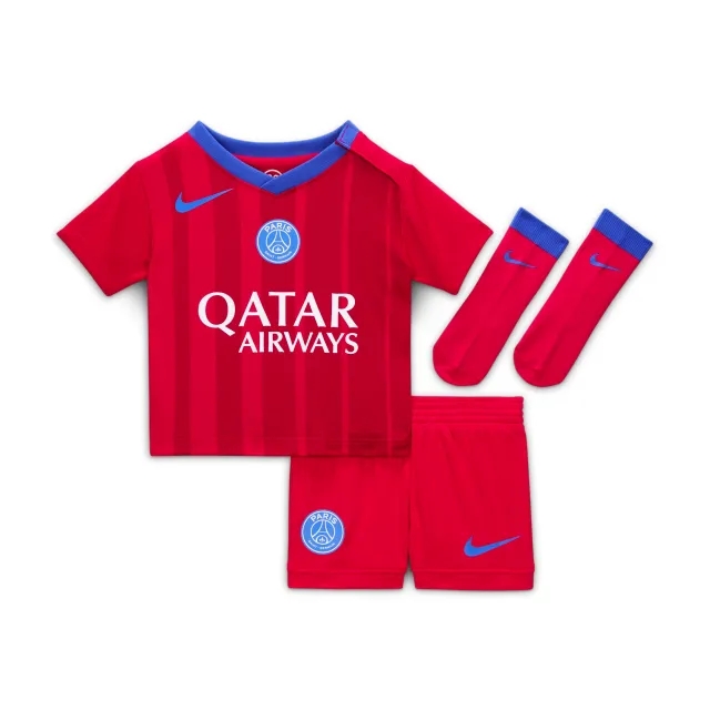Paris Saint-Germain 2025/26 Stadium Third Baby/Toddler Nike Total 90 Football Replica 3-Piece Kit - Red - Polyester