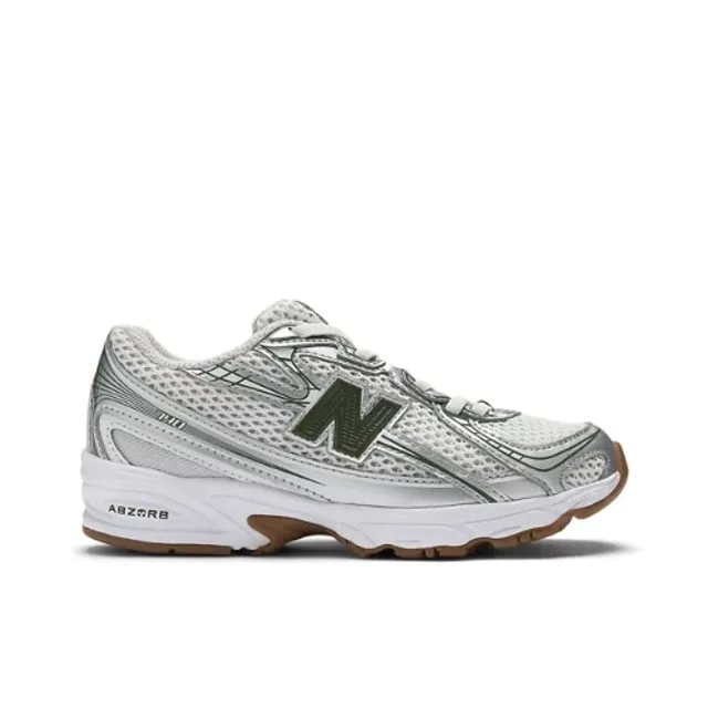 New Balance Kids' 740 BUNGEE in Grey/Green Synthetic