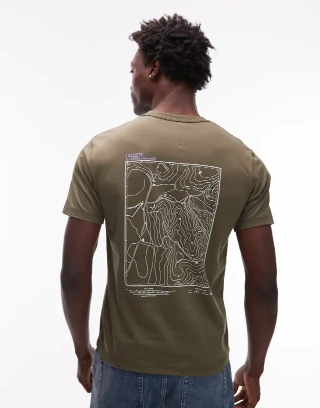 Lacoste Multi Print Jersey T-shirt - Khaki Green