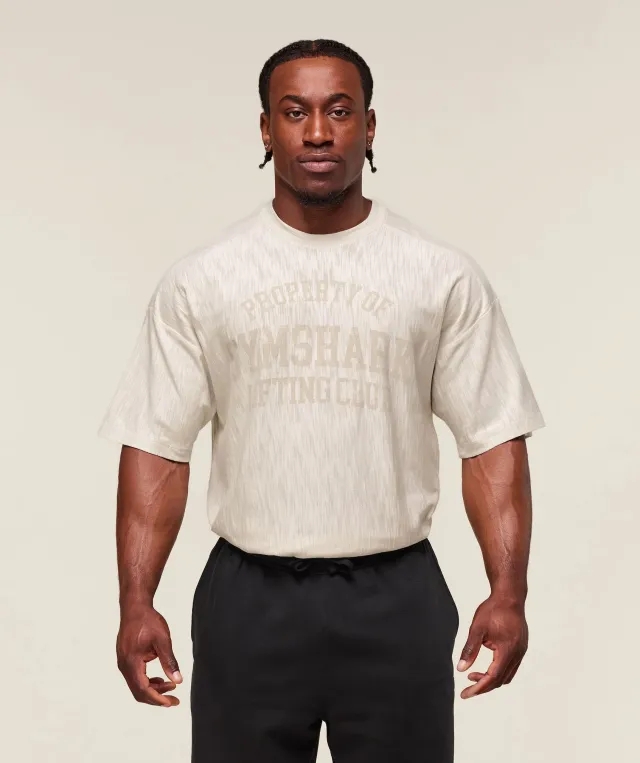  Lightweight Slub Textured T-Shirt - Oat White