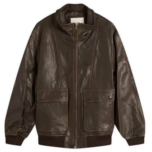 DUNST Women's Leather Jacket Dark Brown