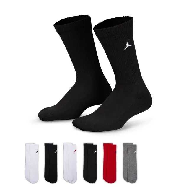 Nike Jordan Everyday Essentials Older Kids' Crew Socks (6 Pairs) - Red