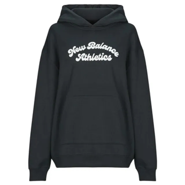 New Balance  LINEAR HERITAGE FLEECE LONG HOODIE  women's Sweatshirt in Black