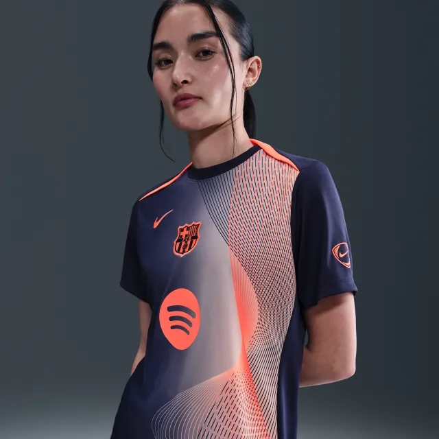 F.C. Barcelona Academy Pro Third Nike Dri-FIT Total 90 Football Pre-Match Top - Blue - Sustainable Materials