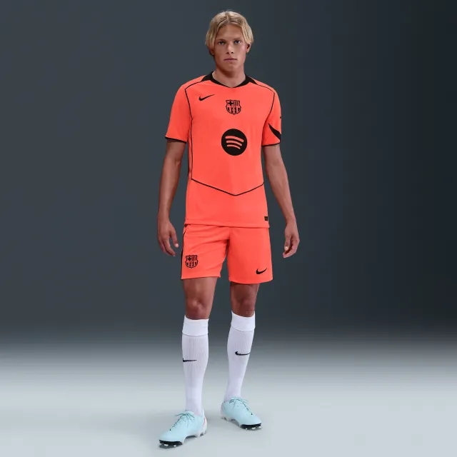 F.C. Barcelona 2025/26 Stadium Third Nike Dri-FIT Total 90 Football Replica Shorts - Orange - Sustainable Materials