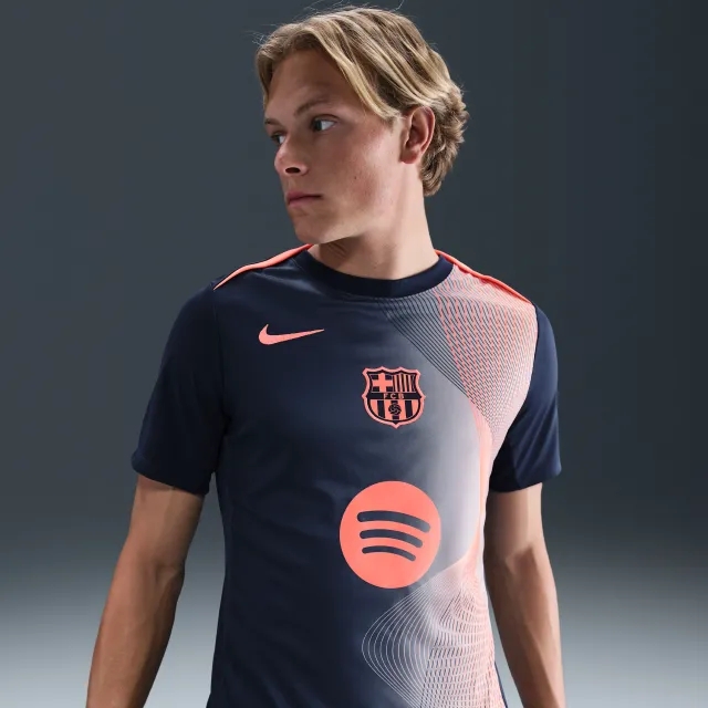 F.C. Barcelona Academy Pro Third Nike Dri-FIT Football Pre-Match Top - Blue - Sustainable Materials