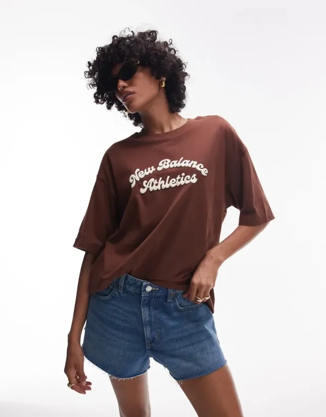 New Balance Oversized T-Shirt In Brown