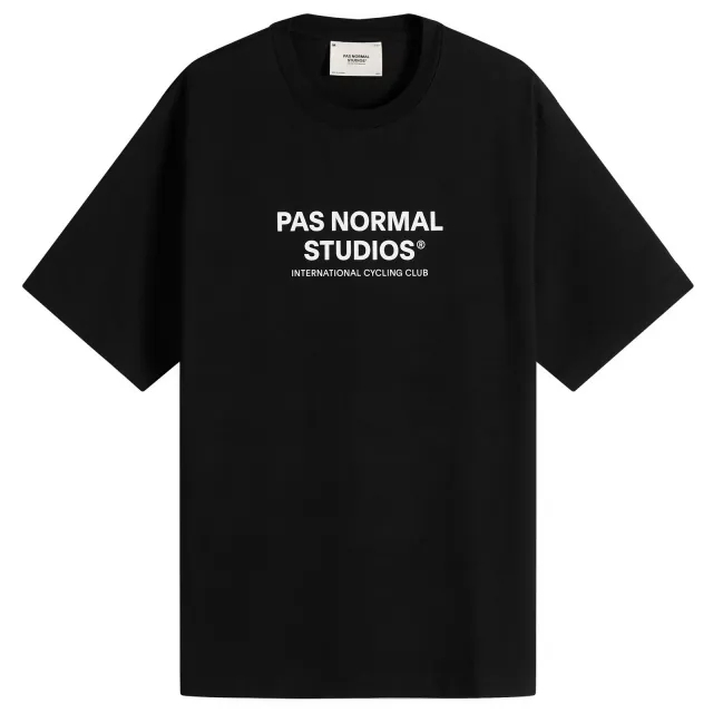 Pas Normal Studios Men's Off-Race Logo T-Shirt Black
