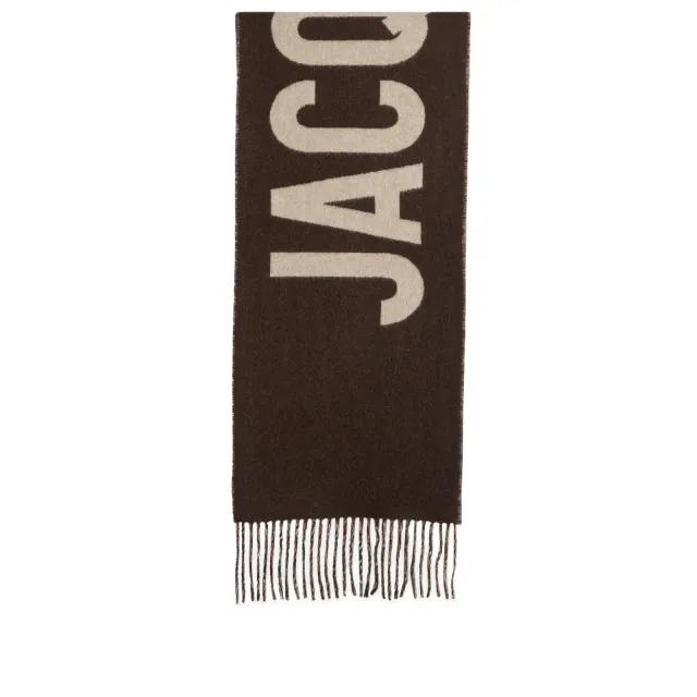 Jacquemus Men's Large Logo Scarf Multi-Brown