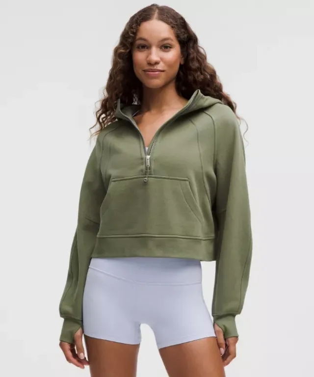 lululemon – Women's Scuba Oversized Half-Zip Hoodie – Color Green – Size Medium/Large