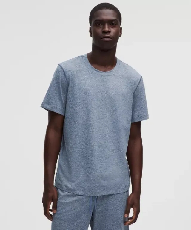 lululemon – Men's Soft Jersey Short-Sleeve Shirt – Color Blue/Grey – Size 2XL