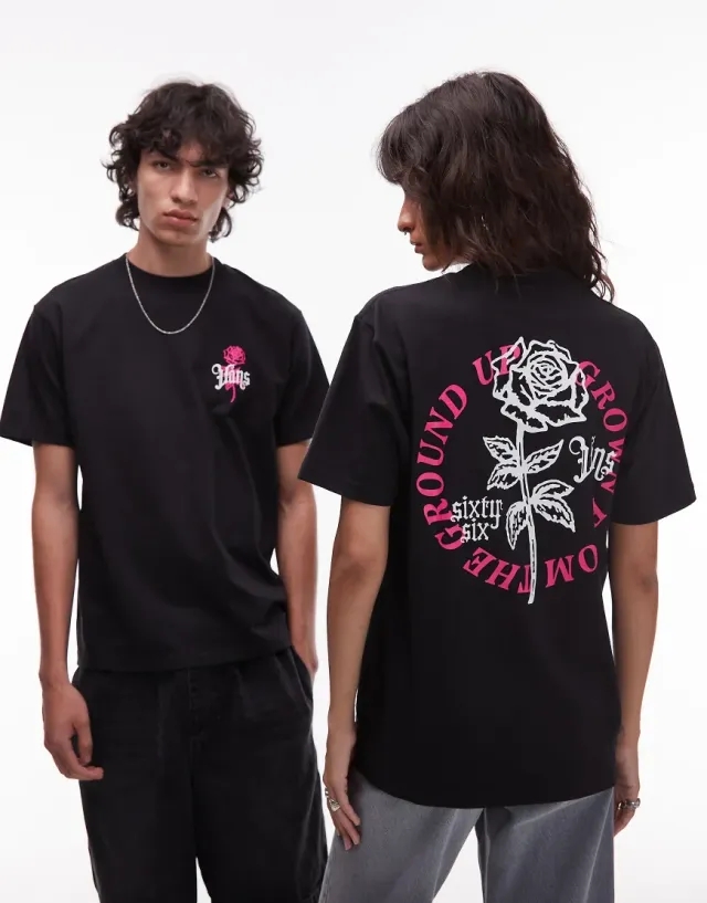 Vans Grown From The Ground Up Graphic Back Print T-Shirt In Black