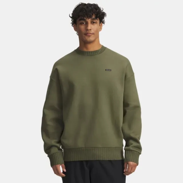 Under Armour  Icon Heavyweight Rib Men's Crew Marine OD Green / White L