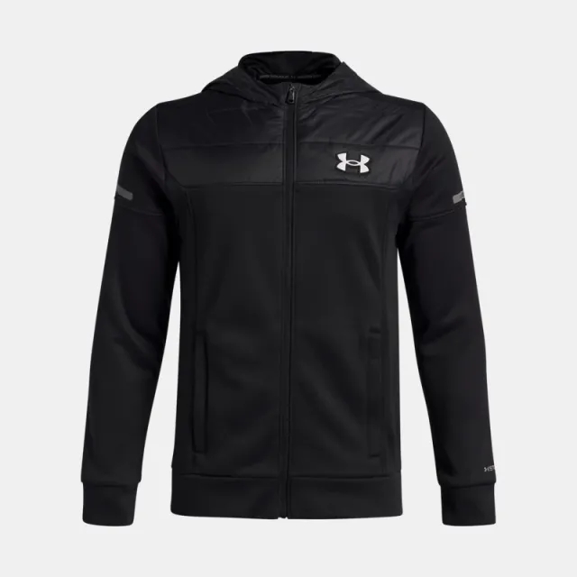 Armour Fleece® Pro Utility Boys' Full Zip Black / White YLG (59 - 63 in)