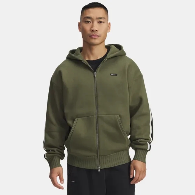 Under Armour  Icon Heavyweight Rib Men's Full Zip Marine OD Green / White L