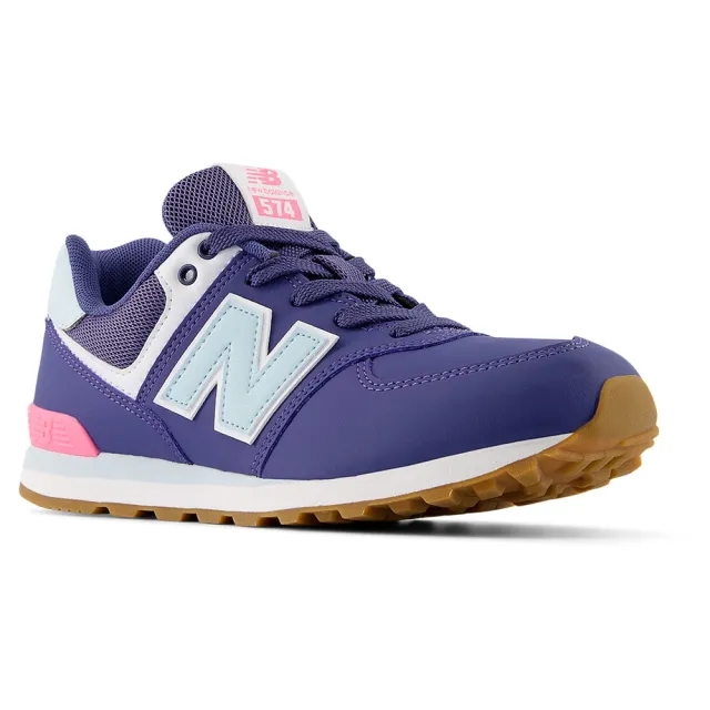 New Balance Kids' 574 LACE in Blue Leather