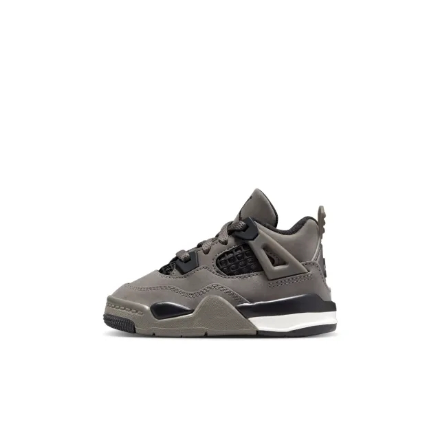 Nike Jordan 4 Retro 'Cave Stone and Black' Baby/Toddler Shoes - Grey