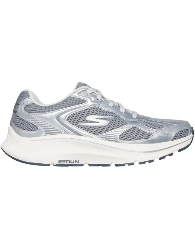 Skechers Women's GO RUN Consistent 2.0 - Volt Sneaker in Gray/Silver | Leather/Textile/Synthetic