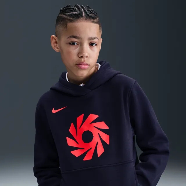 Nike Erling Haaland Club Fleece Older Kids' Football Hoodie - Blue - Cotton/Polyester