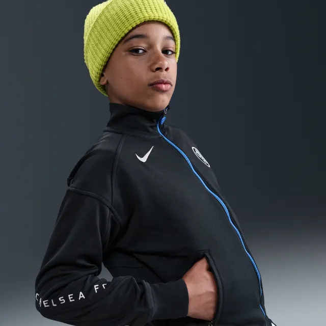 Chelsea F.C. Academy Pro Third Older Kids' Nike Dri-FIT Total 90 Football Anthem Jacket - Black - Polyester