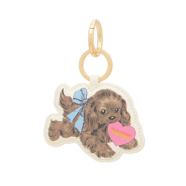 GANNI Women's Dog Keyring Tobacco Brown