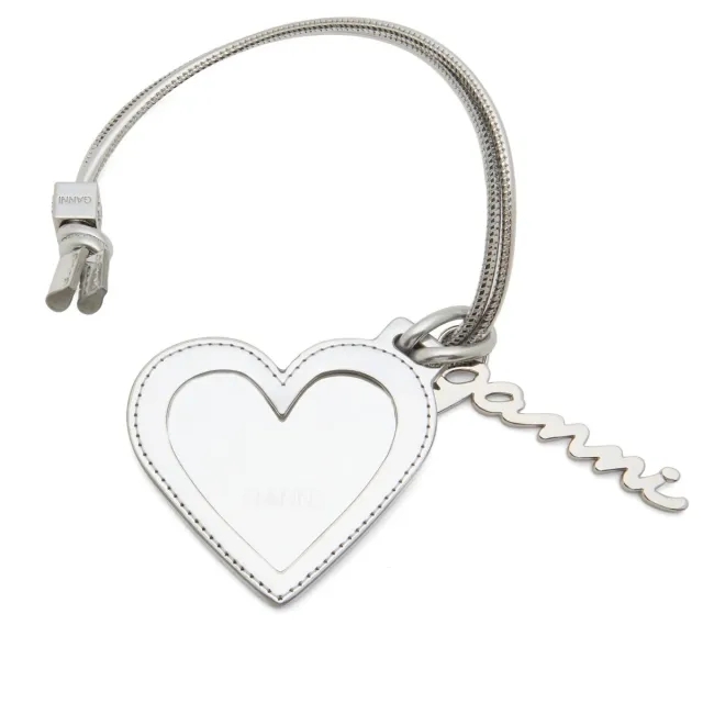 GANNI Women's Bou Heart Mirror Keyring Silver