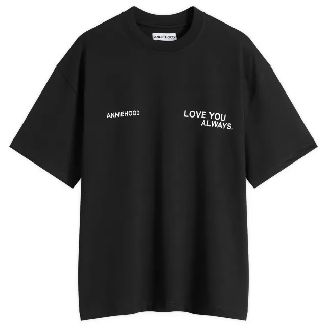 ANNIE HOOD Men's Love You Always T-Shirt Black