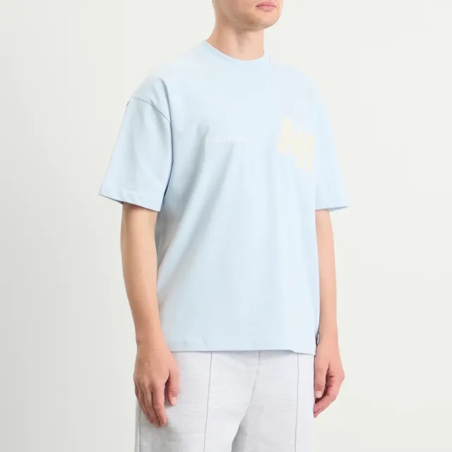 ANNIE HOOD Men's College T-Shirt Baby Blue/White
