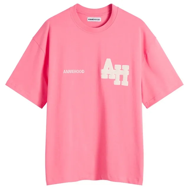ANNIE HOOD Men's College T-Shirt Pink/White