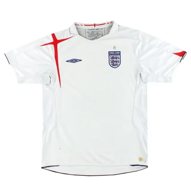 2005-07 England Umbro Home Shirt L - England / Very Good 