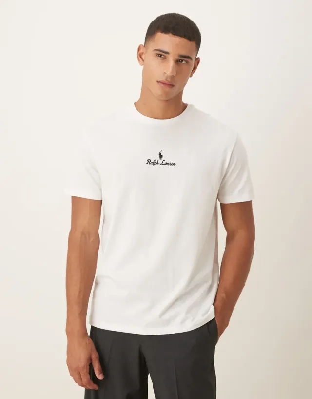Polo Ralph Lauren  T-SHIRT AJUSTE EN COTON POLO RALPH LAUREN CENTER  men's T shirt in White