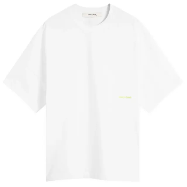 about:blank Men's Box Logo T-Shirt White/Lime