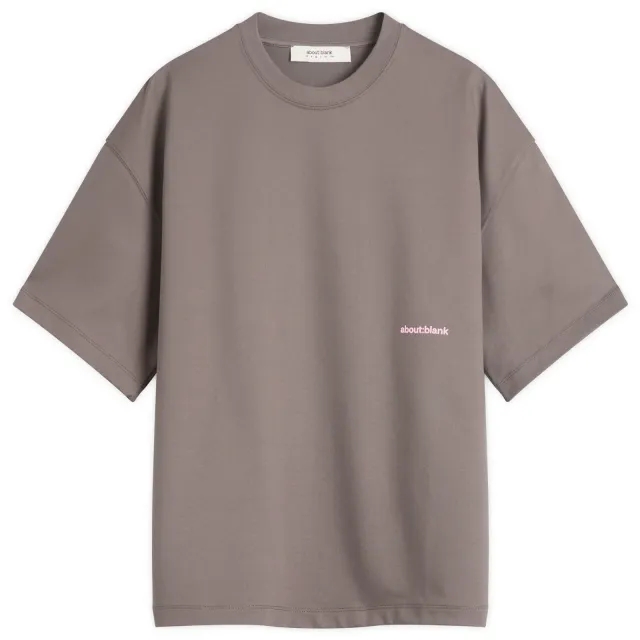 about:blank Men's Box Logo T-Shirt Charcoal/Pink