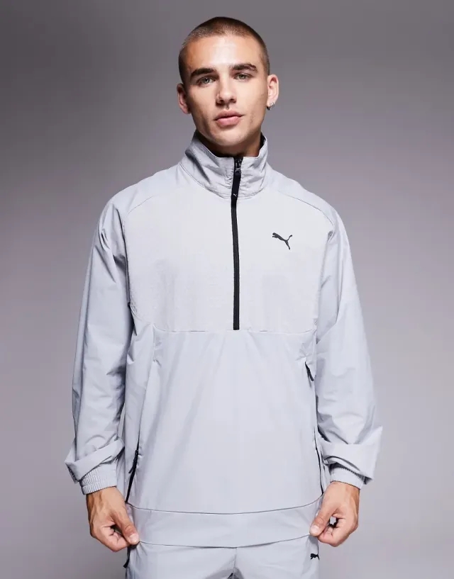 PUMAtech Relaxed Half-Zip Crew Shirt Sweat Men, Grey Echo