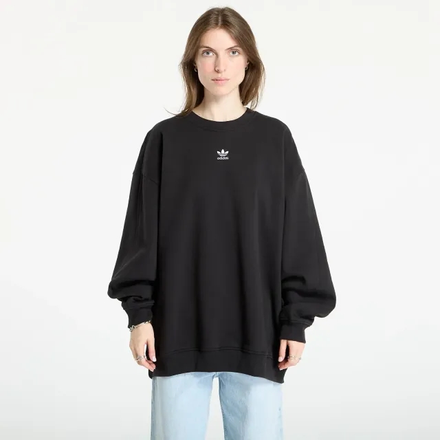 Sweatshirt Adidas Essentials Fleece Long Oversized Crew Sweatshirt Black L
