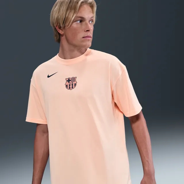 F.C. Barcelona Men's Nike Total 90 Football T-Shirt - Orange - Cotton