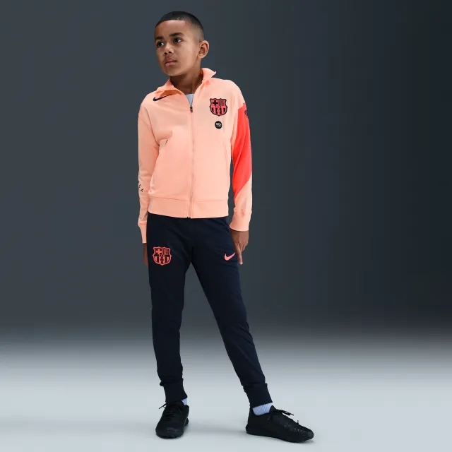 F.C. Barcelona Strike Third Older Kids' Nike Dri-FIT Total 90 Football Knit Tracksuit - Orange - Polyester