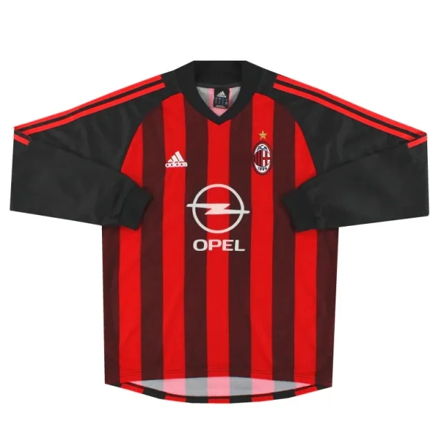 2002-03 AC Milan adidas Home Shirt L/S M - AC Milan / Excellent 