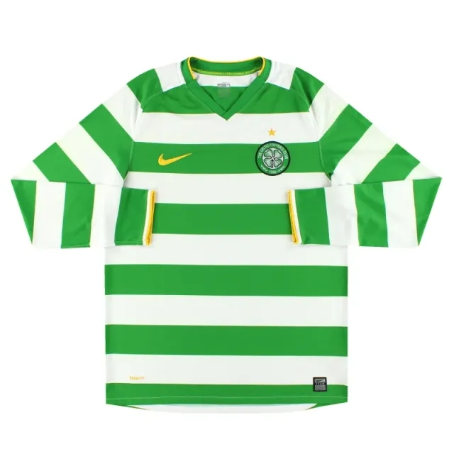 2008-10 Celtic Nike Home Shirt L/S M - Celtic / Excellent 