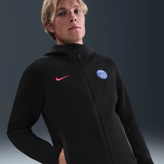 Paris Saint-Germain Tech Windrunner Nike Total 90 Football Fleece Hoodie - Black - Sustainable Materials