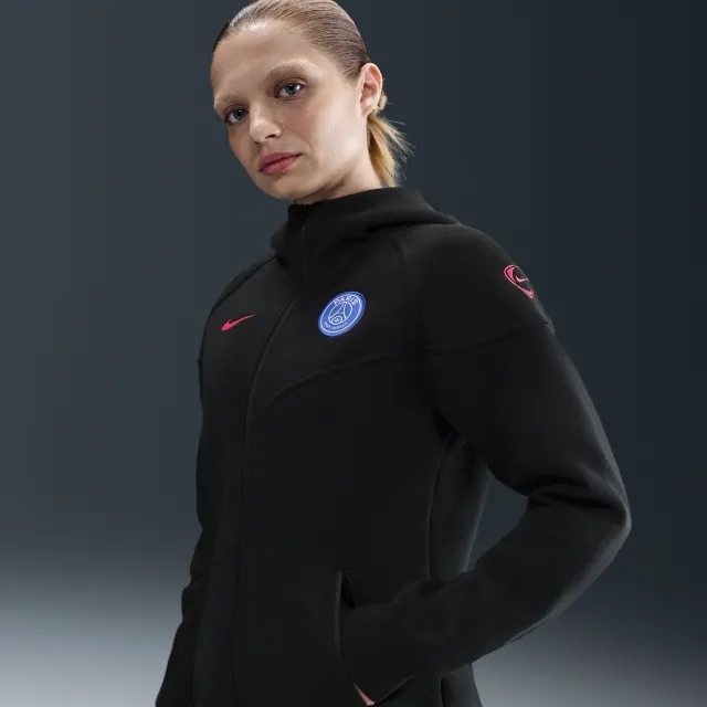 Paris Saint-Germain Tech Windrunner Third Nike Total 90 Football Fleece Full-Zip Hoodie - Black - Sustainable Materials