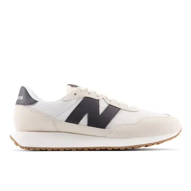 New Balance Men's 237 in White/Black Suede/Mesh