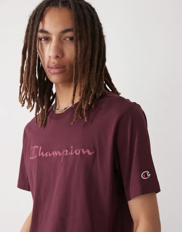 Champion T-Shirt In Burgundy-Red