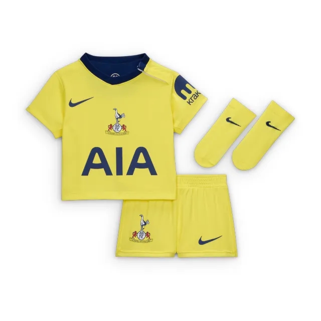 Tottenham Hotspur 2025/26 Stadium Third Baby/Toddler Nike Total 90 Football Replica 3-Piece Kit - Yellow - Polyester