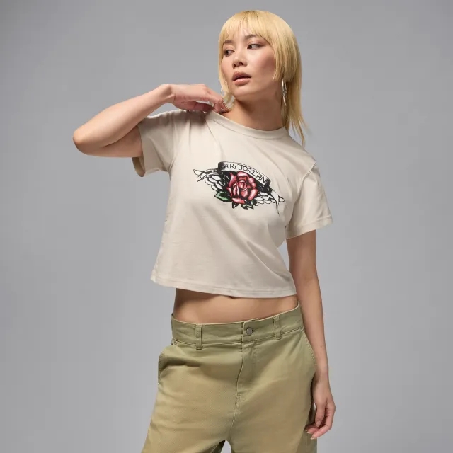 Nike Jordan Flight Women's Slim-Fit Graphic T-Shirt - Brown - Cotton