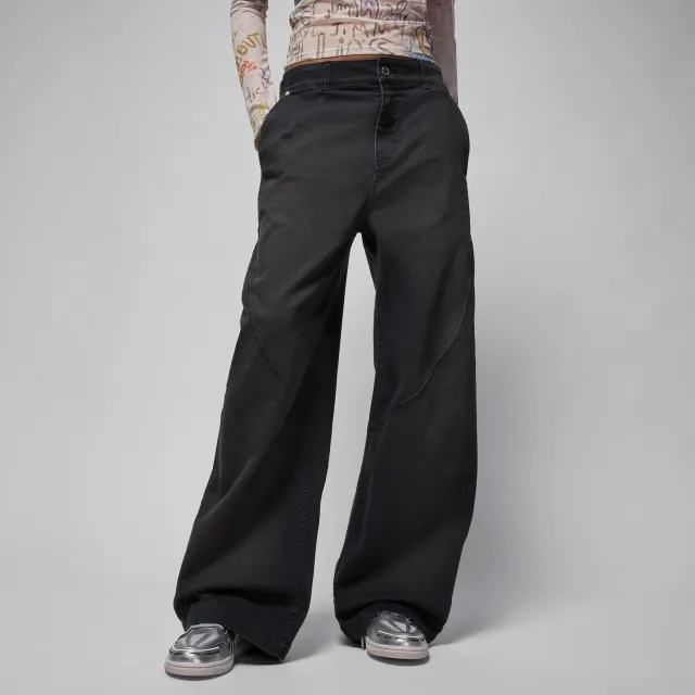 Nike Jordan Flight Women's '91 Wide-Leg Baggy Trousers - Black - Cotton/Elastane