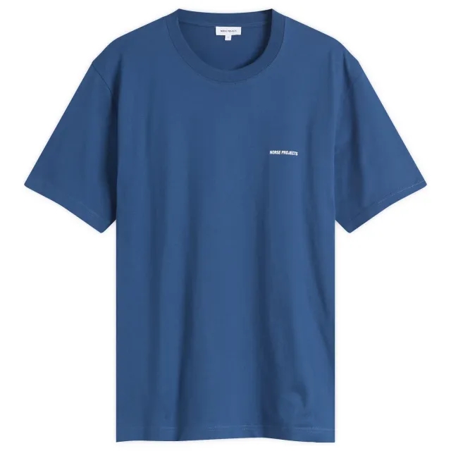 Norse Projects Men's Johannes Organic NORSE Logo Print T-shirt Estate Blue