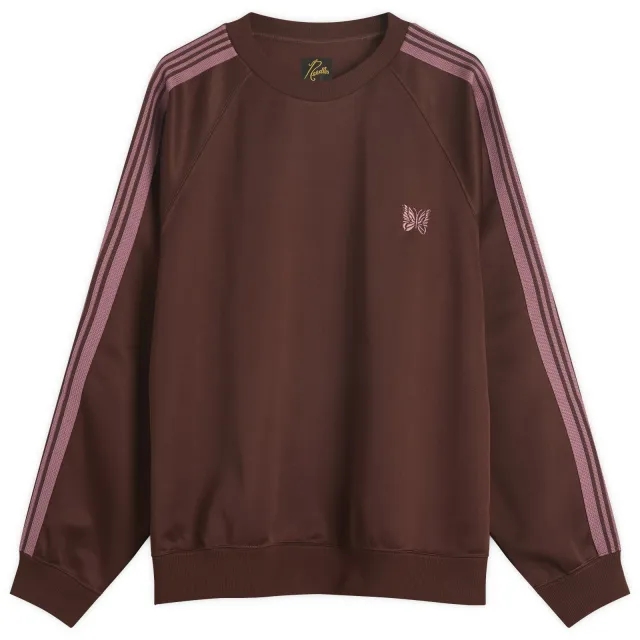 Needles Men's Poly Smooth Crew Neck Sweatshirt Brown