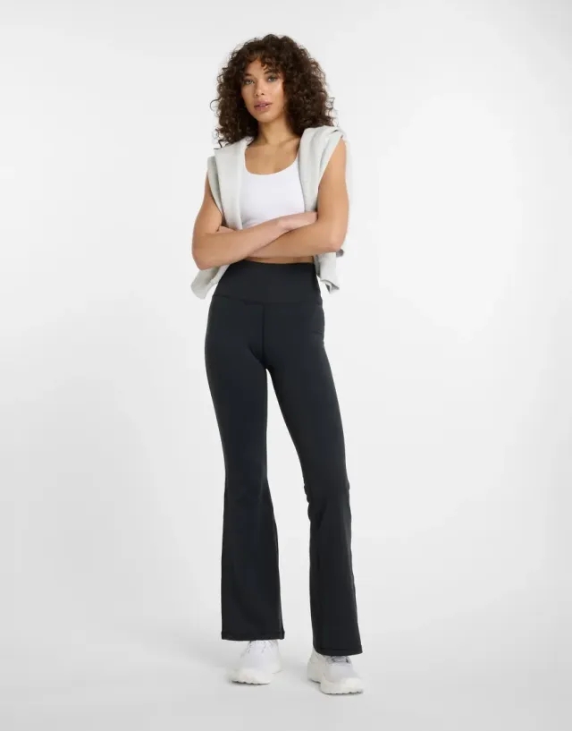 New Balance Women's NB Harmony Flare Pant in Black Poly Knit